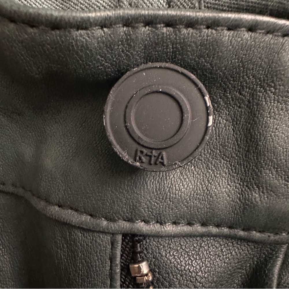 RtA Madrid Stretch Leather Skinny Pants Charcoal Gray Lambskin Zip Sz 27 - Picture 10 of 14